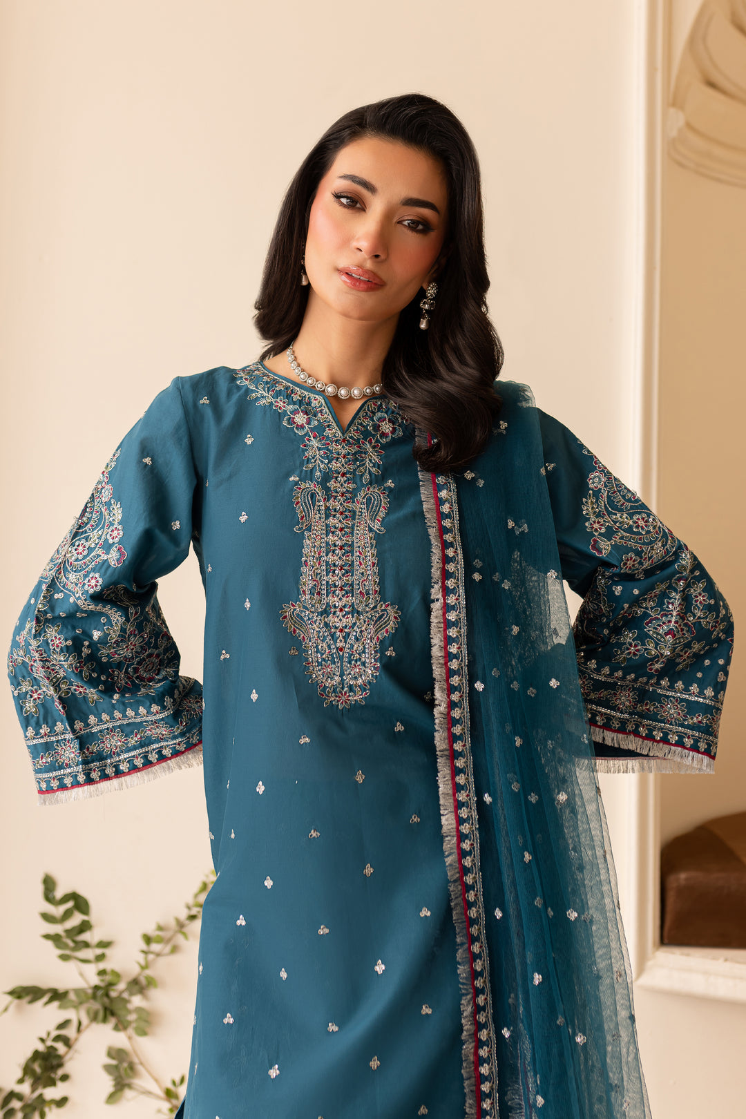 Azmera - 3 PC Embroidered Dress