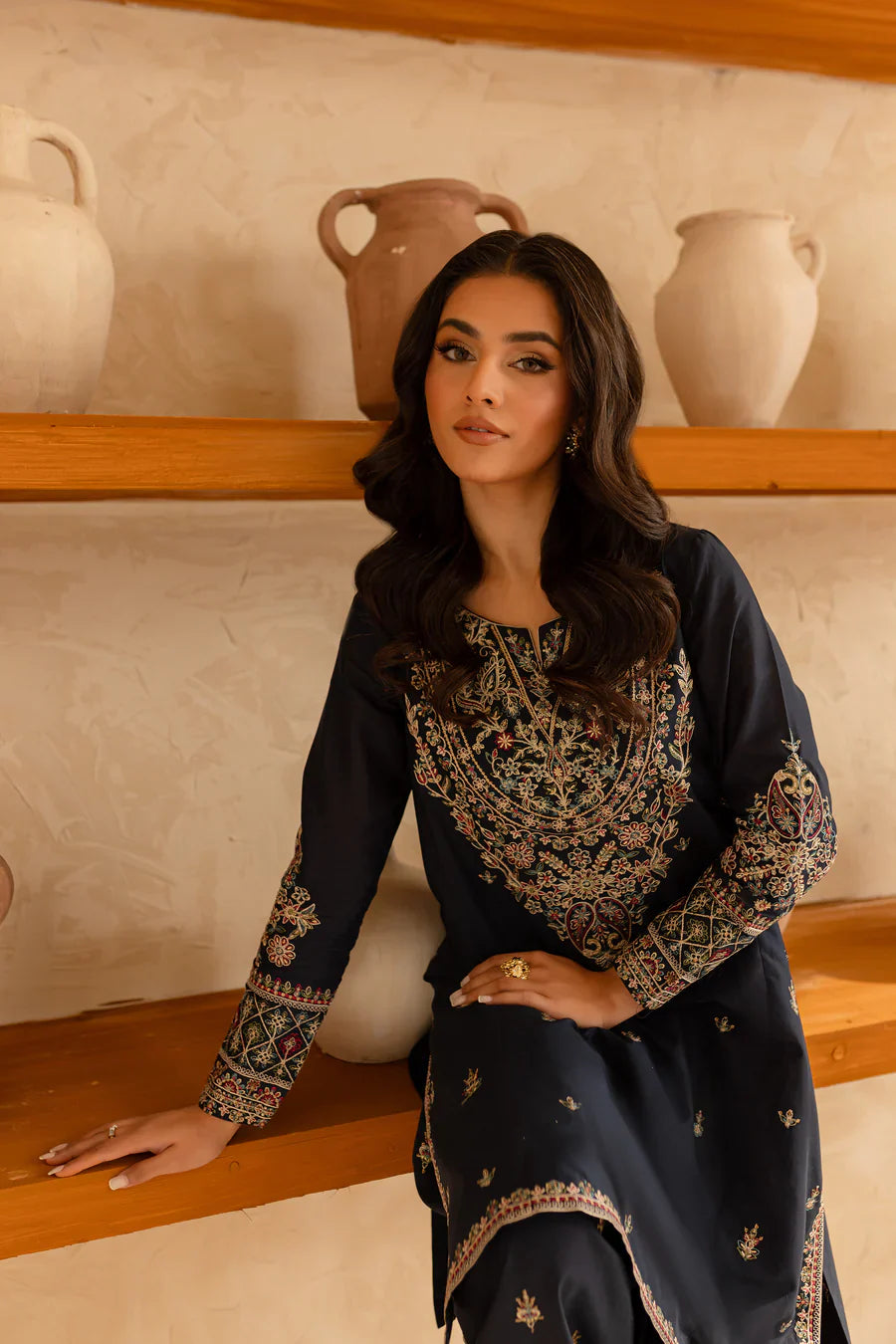 Black Opal - 2 PC Embroidered Dress