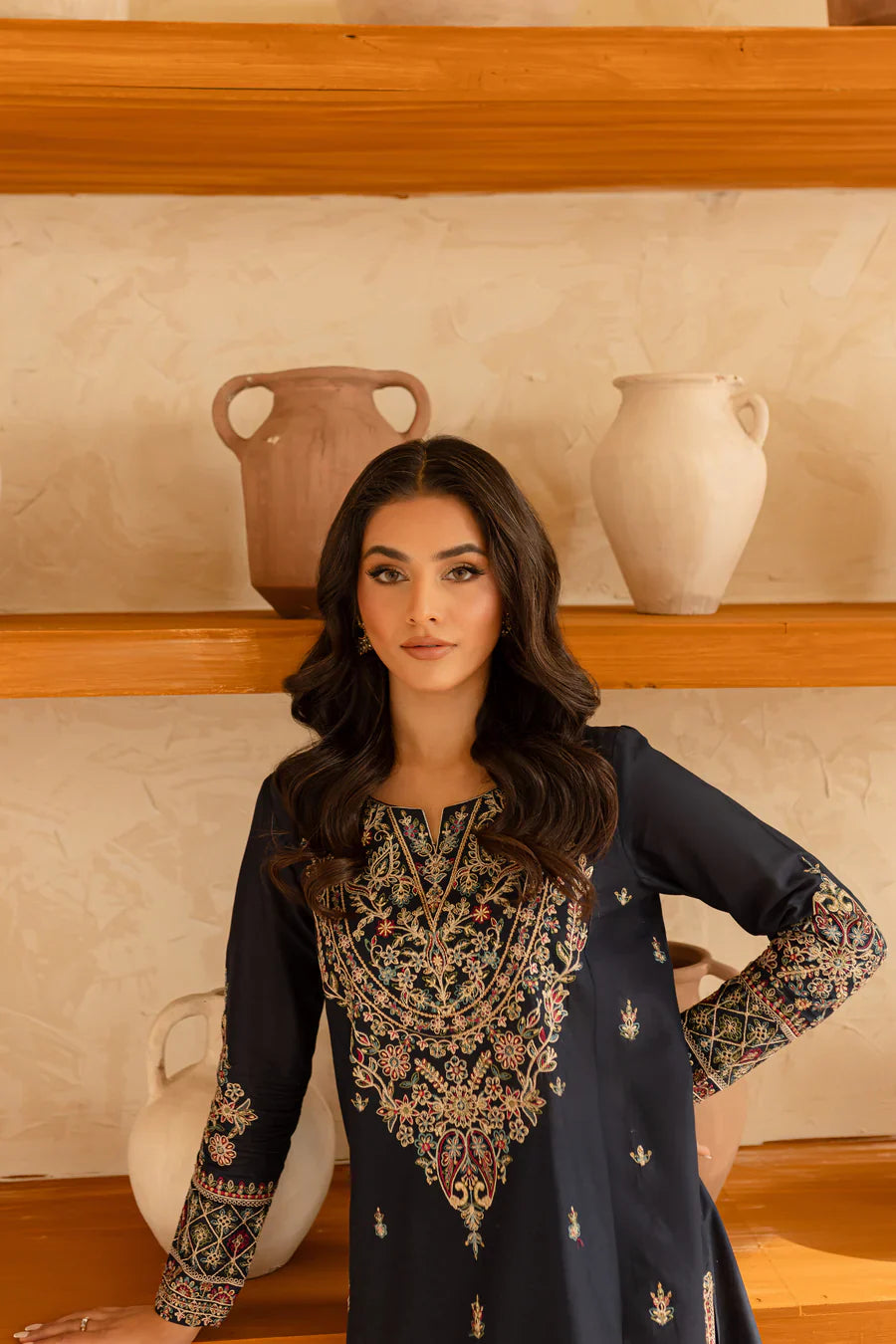 Black Opal - 2 PC Embroidered Dress