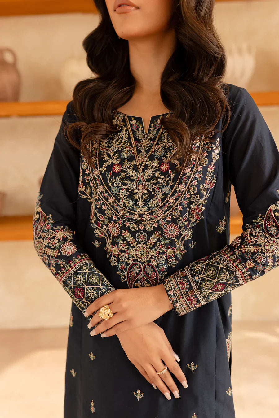Black Opal - 2 PC Embroidered Dress