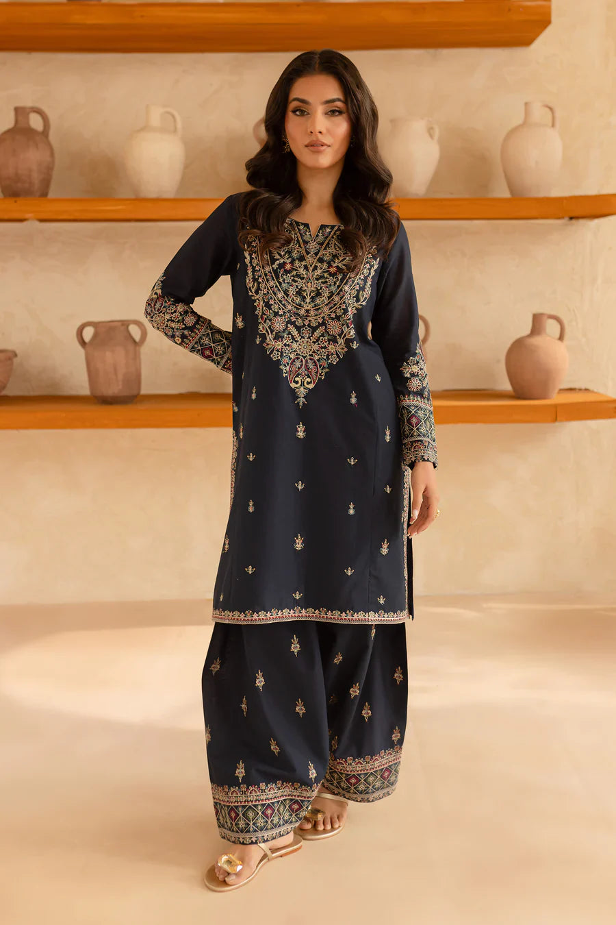 Black Opal - 2 PC Embroidered Dress