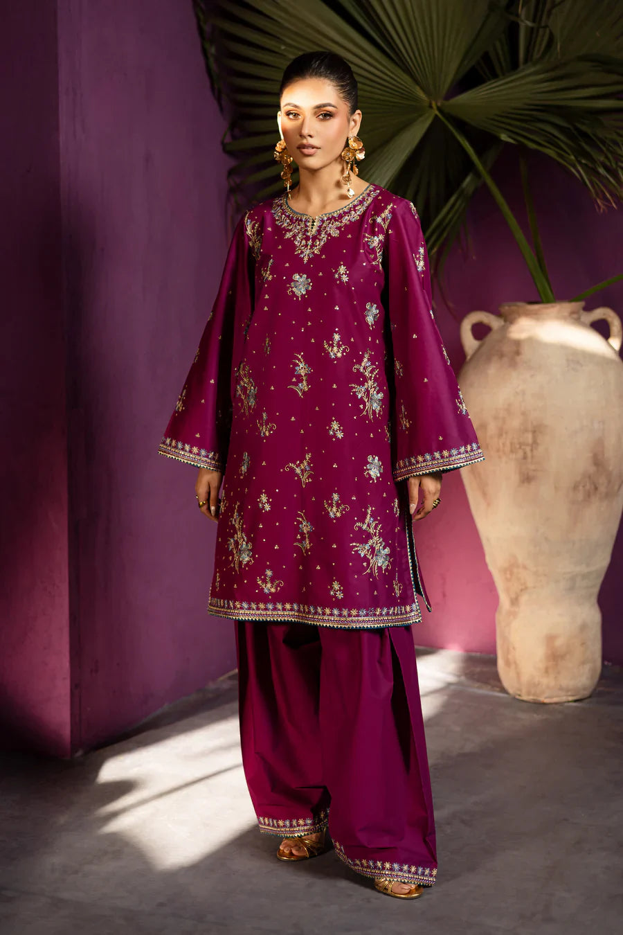 Rosvara - 2 PC Embroidered Dress
