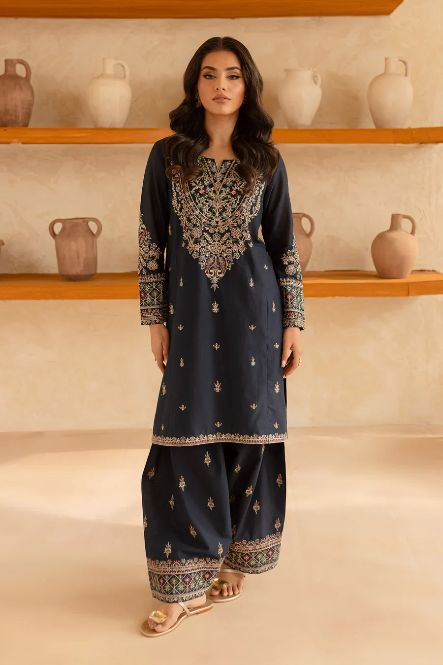 Black Opal - 2 PC Embroidered Dress