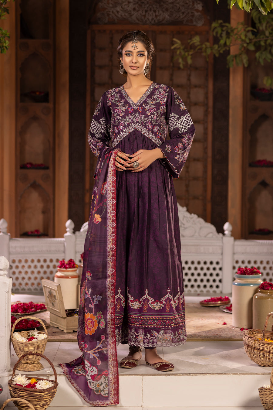 Koonj - Cotton Cambric Frock (3PC)