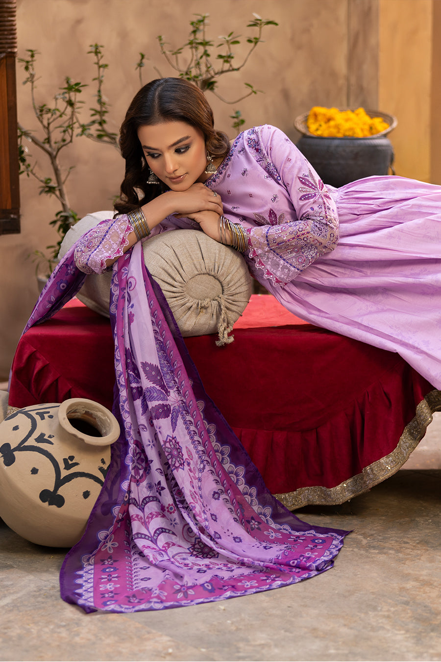 Chandni - Cotton Cambric Frock (3PC)