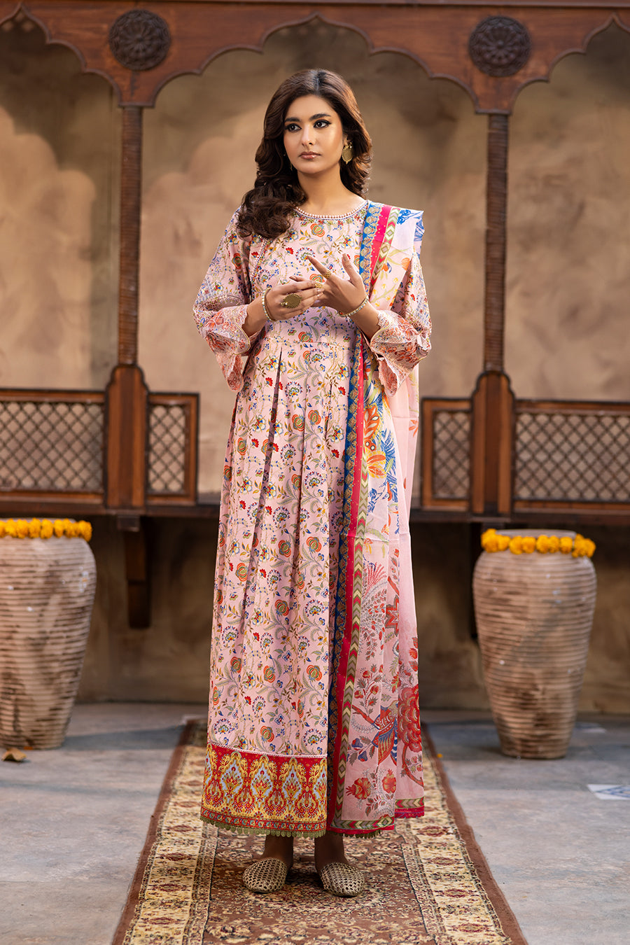 Asha - Cotton Cambric Frock (3PC)