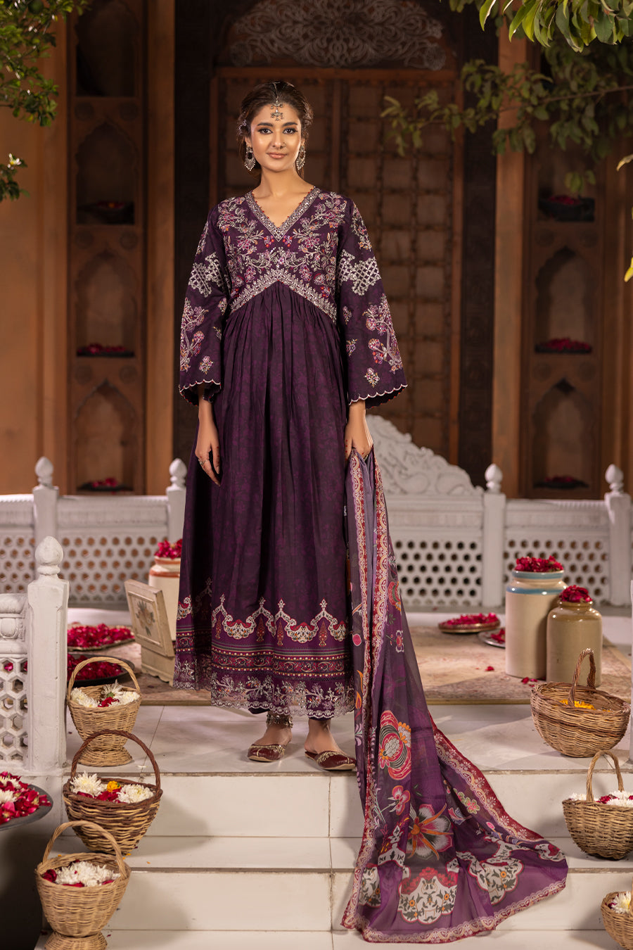 Koonj - Cotton Cambric Frock (3PC)